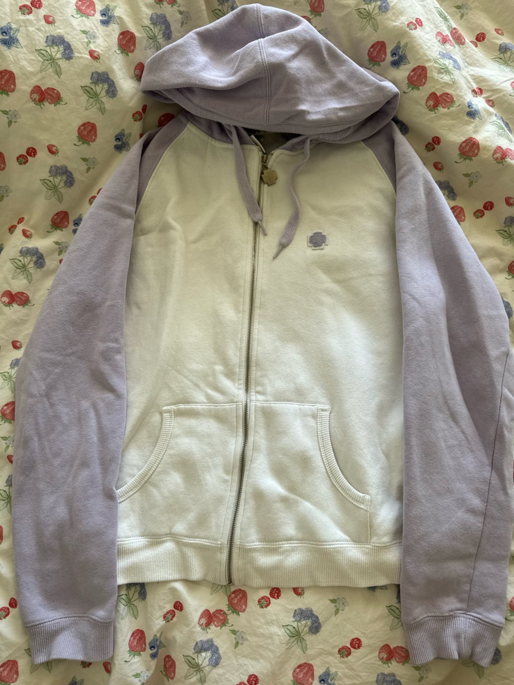 SPY Lavender and White Zip-Up Hoodie Jacket